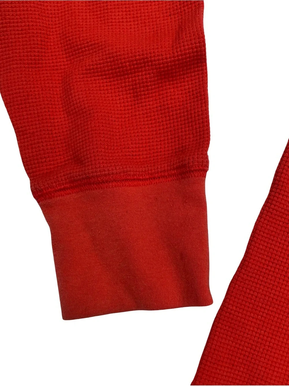 Banana Republic Mens Medium Red Waffle Knit Thermal Long Sleeve Shirt Crewneck T